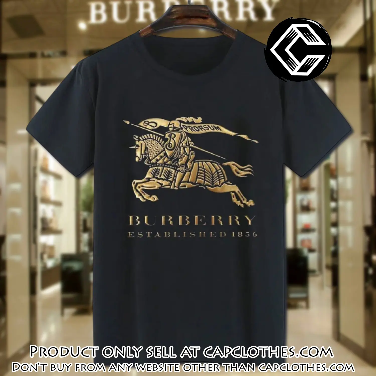 Burberry established 1856 black luxury brand unisex tshirt outfit for men women cc5621706